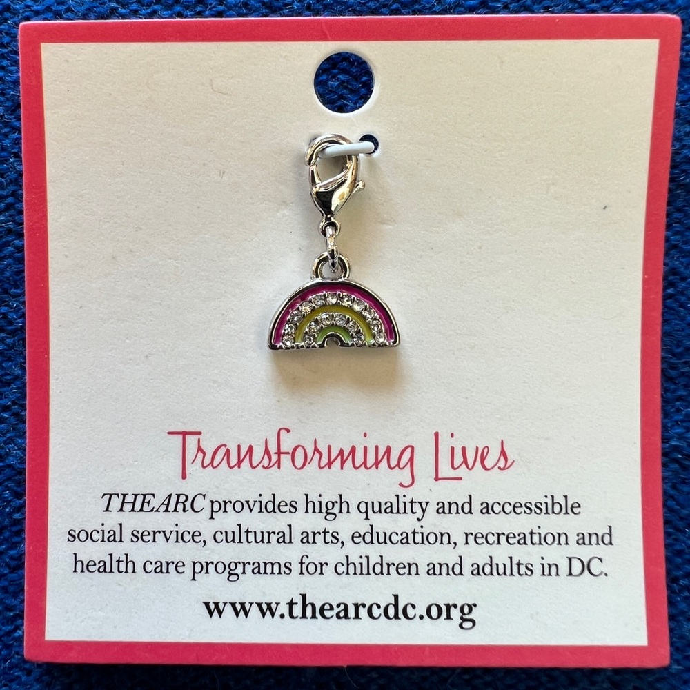 Sterling and enamel Rainbow charm, Altruette, removable